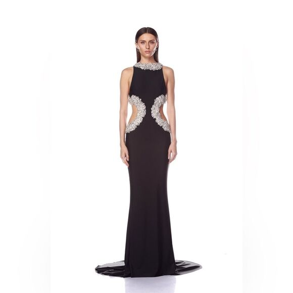 Bronx and Banco Dresses & Skirts - NWOT BRONX AND BANCO Camila Black Rhinestone Cutout Gown